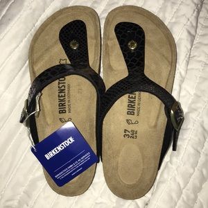 Gizeh Birkenstocks Multicolor Snakeskin Print